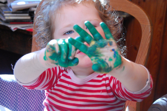 Paint on hands