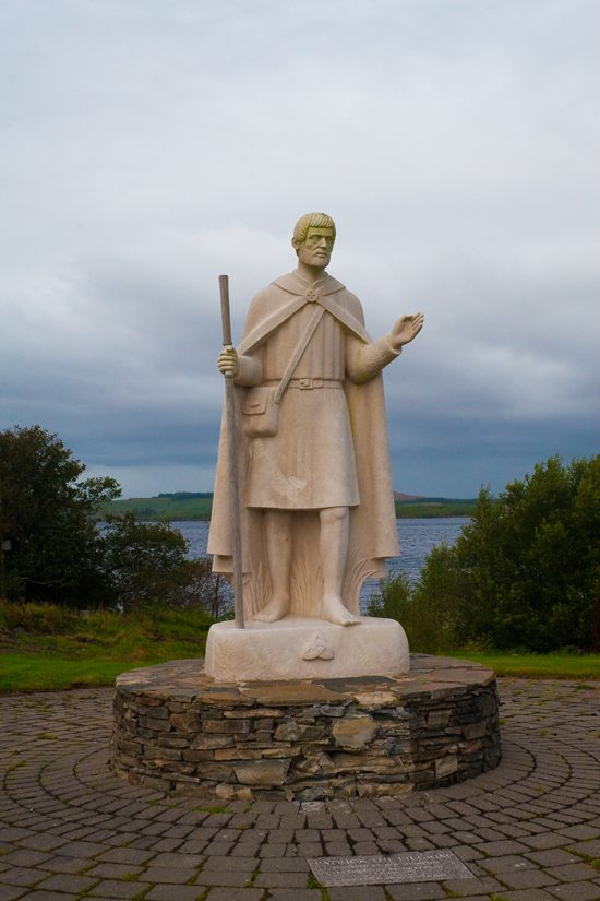 statue of St. Patrick The Pilgrim in Lough Derg, County Donegal, Ireland