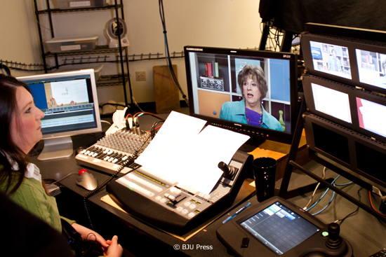 image of BJU Press Distance Learning studio behind the scenes.