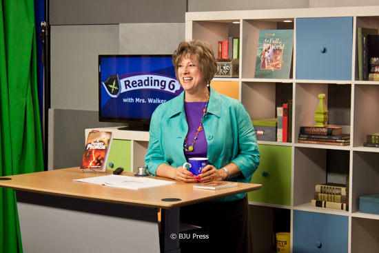 image of BJU Press Distance Learning reading teacher in the studio.