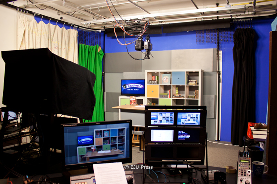 image of BJU Press Distance Learning studio behind the scenes of Reading 6