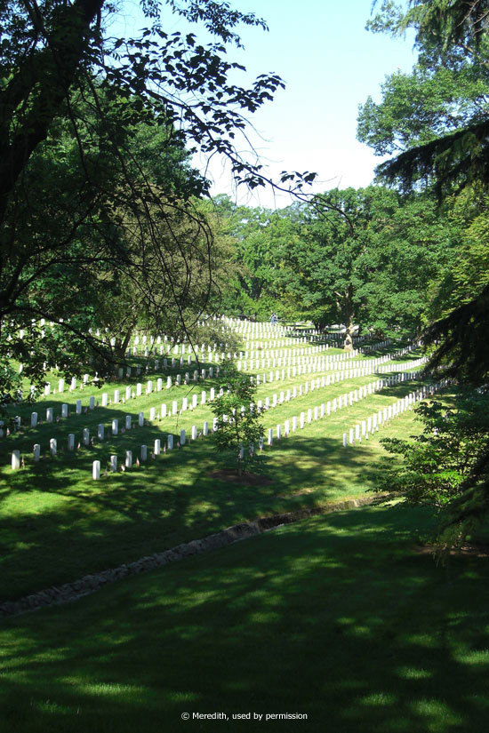 a picture overlooking Arlington National Cemetary