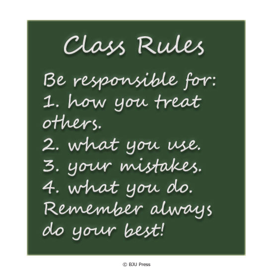 Ideas for Creating Classroom Rules