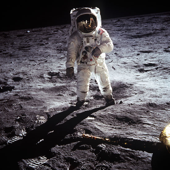 American Astronaut Buzz Aldrin on the moon