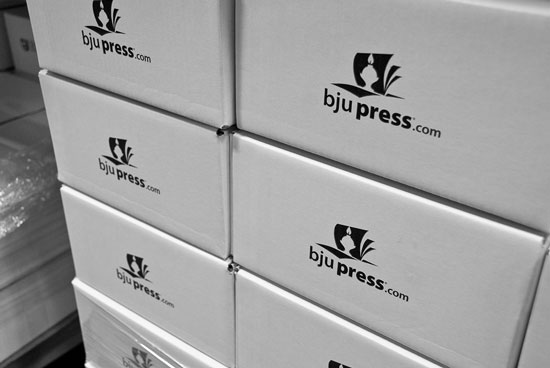 Image of white boxes with BJU Press logo.