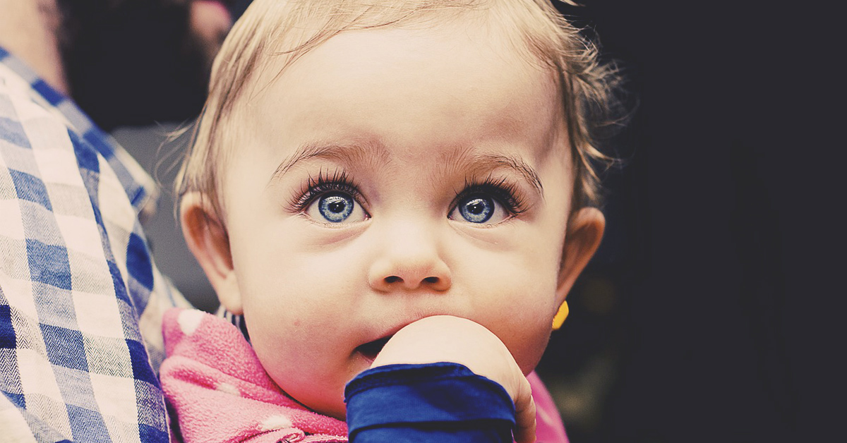 baby girl with blue eyes