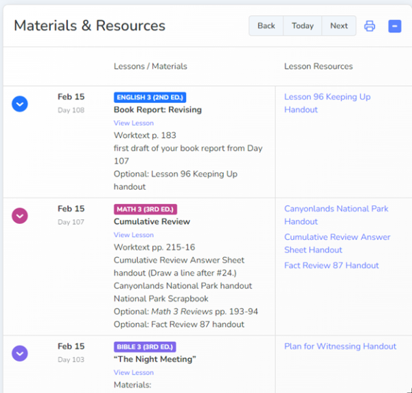homeschool hub planner materials and resources