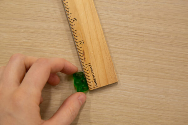 measuring a gummy bear